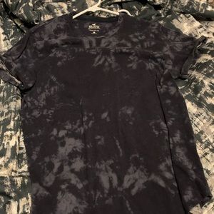 Cuffed. Tie dye. Tee. Curved hem.